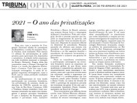 Tribuna Independente - Opinião - 2021 - O ano das privatizações