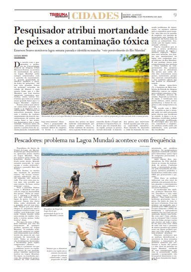 Tribuna Hoje — Pesquisador atribui mortandade de peixes a contaminação tóxica