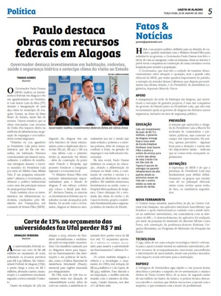 Gazeta de Alagoas - Corte de 13% no orçamento das universidades faz Ufal perder R$ 7 mi